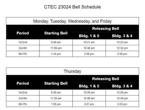 CTEC Bell Schedule